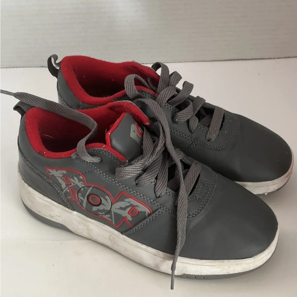 Pop By HEELYS Pop Push Button Skate Shoes HE100487 Gray Youth Kids Size 5